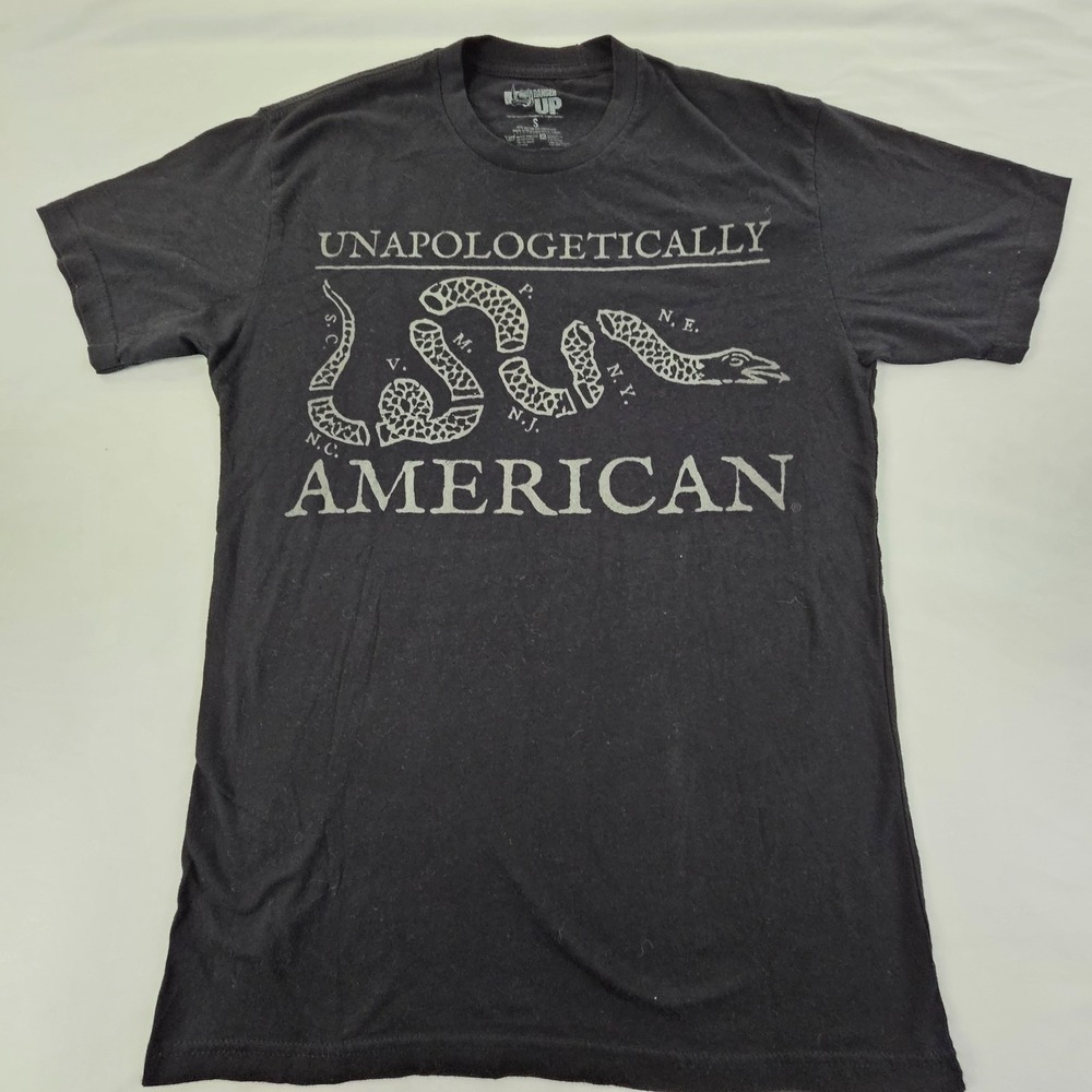 Unapologetically‎ American Snake Black Short Sleeve Cotton T-Shirt Men's S